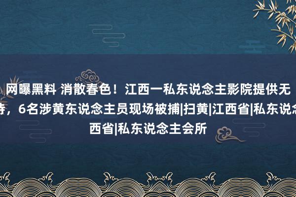 网曝黑料 消散春色！江西一私东说念主影院提供无底线随侍，6名涉黄东说念主员现场被捕|扫黄|江西省|私东说念主会所