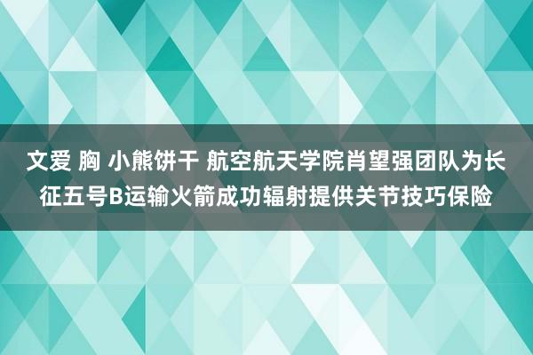 文爱 胸 小熊饼干 航空航天学院肖望强团队为长征五号B运输火箭成功辐射提供关节技巧保险