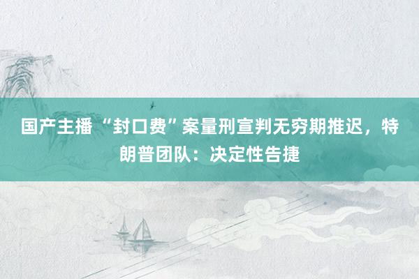 国产主播 “封口费”案量刑宣判无穷期推迟，特朗普团队：决定性告捷