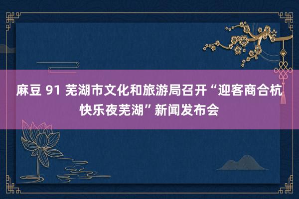 麻豆 91 芜湖市文化和旅游局召开“迎客商合杭快乐夜芜湖”新闻发布会